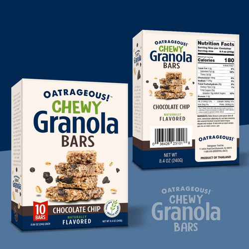 DESIGN EYE-CATCHING PACKAGING FOR CHOCOLATE CHIP CHEWY GRANOLA BARS! Design by Unik ART