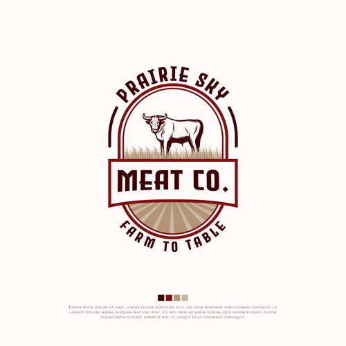 Classic logo design for a high end meat shop Design by ruangartjen