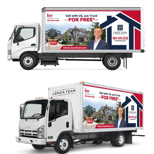 Custom Truck Design Wrap for Real Estate Agent, CREATIVE PROFESSIONAL CLEAN Design by Logicainfo ♥