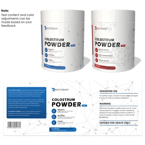 NEW Restoros Supplement Label with Additional Opportunity for Winner (BLIND + GUARANTEED CONTEST) Design by Webbloq