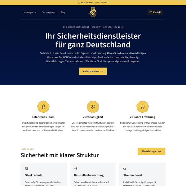 Design by Tim㋡ titled "Webdesign for a german security firm"