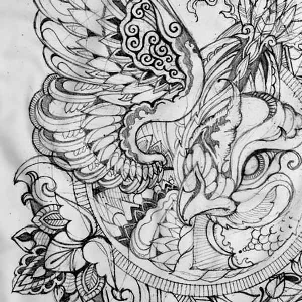 Phoenix bird rising from the ashes