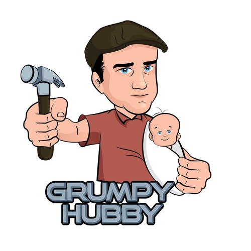 Create a grumpy husband caricature for a new blog Design by Milica2505