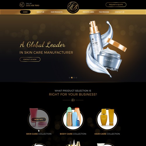 Black & gold themed website design Réalisé par MyCreativeMind