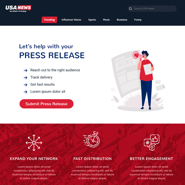 News website - press release page