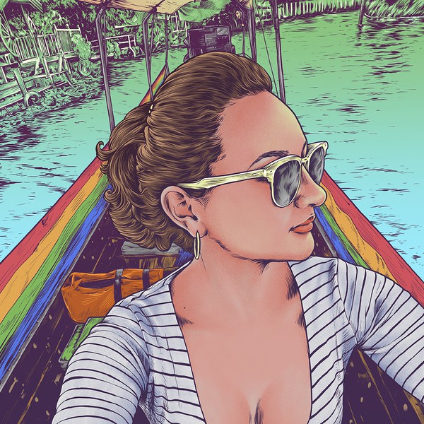 Lily on the boat