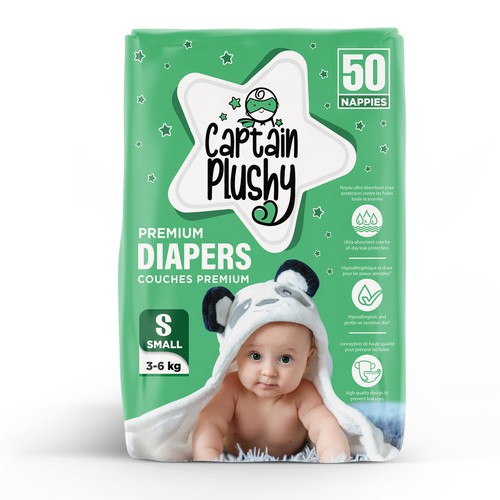 Packaging for playful baby diapers brand Design by M.Siddique