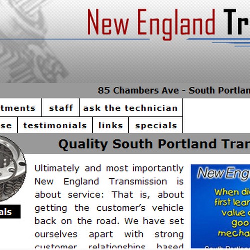 Maine Transmission & Auto Repair Website Banner Design por Digg3r