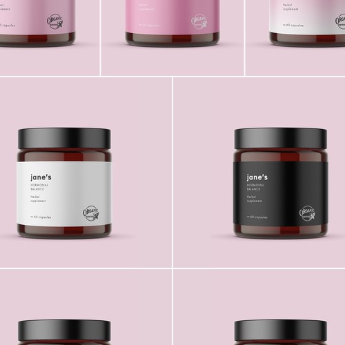 Minimal supplement label design Design by VERYGUT DESIGN