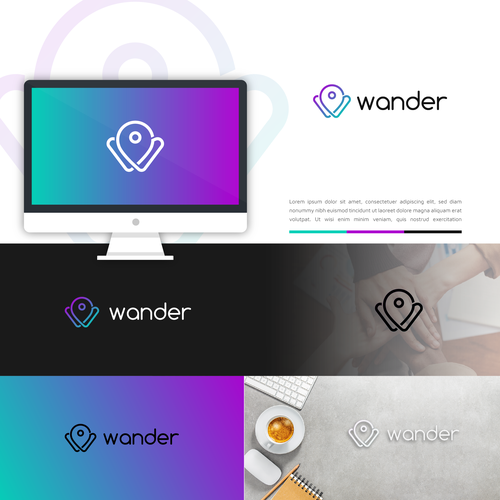 Design a logo for Wander: a map-based travel itinerary application Design by agusiono