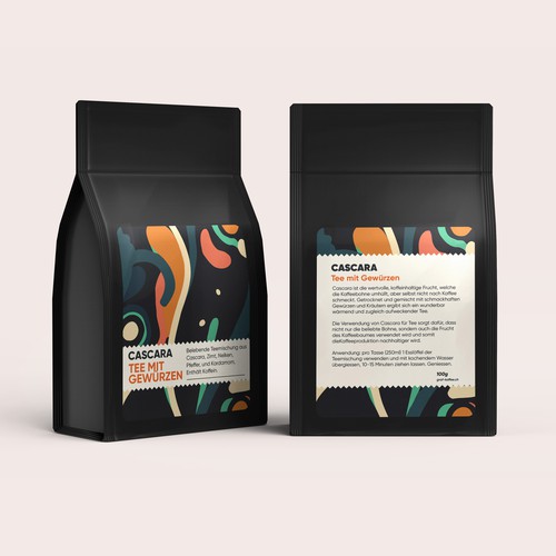 Cascara tea label Design by Experiva