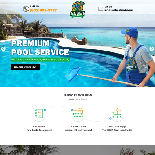 Pool Service Website for Heroes of Pool Industry Design by Pinku