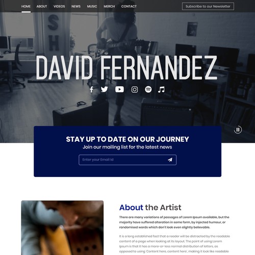 Design a website for artists of a London-based record label. Design by Sarbani