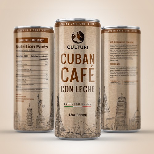 Label for Canned Ready-to-drink coffee Réalisé par farhanubaid