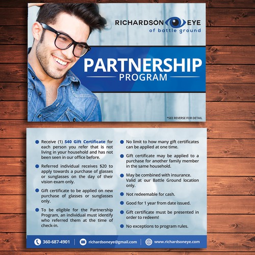 Partnership Program (Referral Cards) | Postcard, flyer or print contest