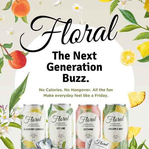 Design Promotional Signage for New Product Launch in US Convenience Store Chain (Floral Beverages) Design by Felipe Vilanova