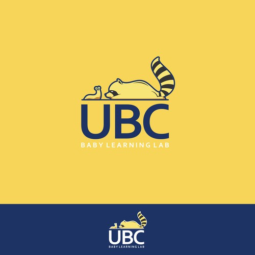 Baby Learning Lab logo: raccoon! Design by rekah.studio