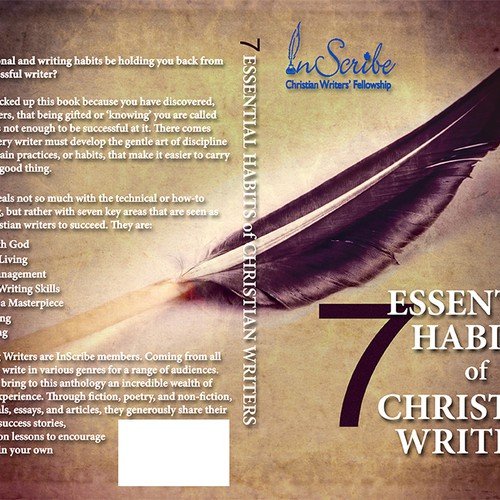 Create a captivating book cover for anthology, 7 Essential Habits of Christian Writers Design by Alex329