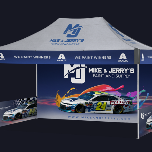 "EZ-UP Tent Design. Paint Supplier/ Nascar Race Theme" winning Postcard, flyer or print