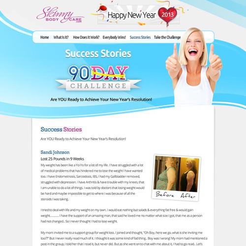 Create the next website design for Skinny Fiber New Year's Challenge Diseño de Smashing Boys