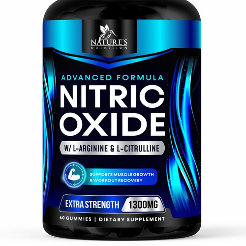 Nitric Oxide label design needed for Nature's Nutrition Diseño de GenScythe