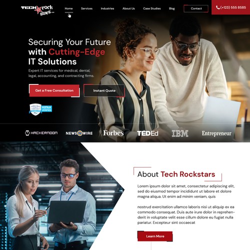 Cutting-Edge Website Design for Premier MSP/MSSP - Tech Rockstars, Inc Design by pb⚡️