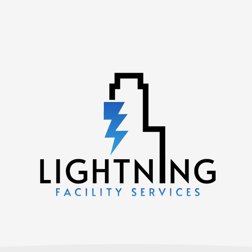 Cool logo using a lightning bolt for commercial maintenance/cleaning company. Design by HadiArts