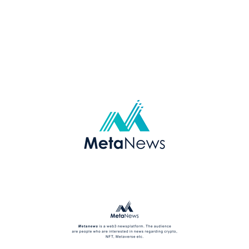 Design a logo for a web3 News platform called MetaNews Design by ᴇ ᴜ s ᴛ ᴀ ᴄ ɪ ᴏ ™