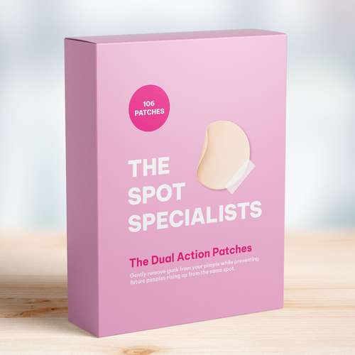 Pimple Patch PACKAGING to appeal to FEMALE BEAUTY user Design by Katyaa