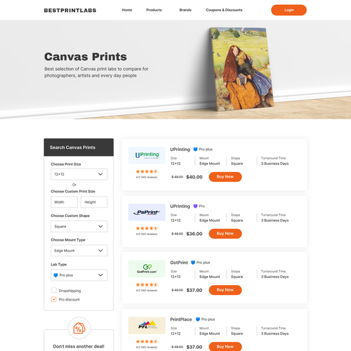 Design Print comparison website Design by Obizzy