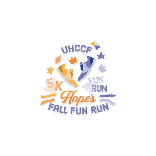 Fun logo for a Fall Themed 5K Run hosted by a charity Diseño de nuke.art