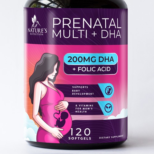 Prenatal Vitamins Label Design needed for Nature's Nutrition Réalisé par R O S H I N