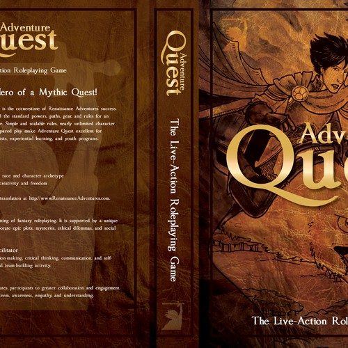 Book Cover for Adventure Quest, the Live-Action Roleplaying Game Design by Brand Leo | Niels