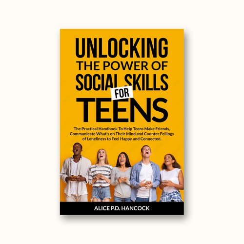 Minimalist Book cover for Teens ages 13-18 suffering from social anxiety and need to learn social skills Design by KMS Arafat