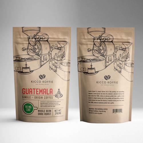 Industrial Modern Coffee Bag & Label Design Design by JavanaGrafix