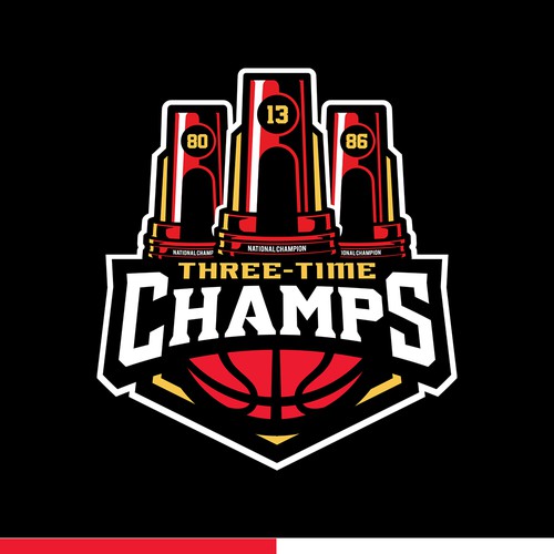 Basketball Logo for Team 'Three-Time Champs' - Your Winning Logo Featured on Major Sports Network Design by Dexterous™