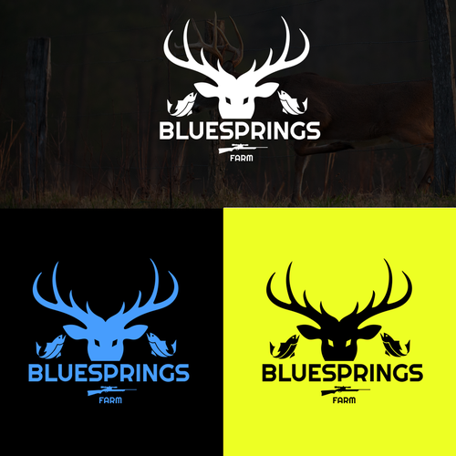 Logo for our Der hunting and bass fishing recreational farm Design by raheesahmed