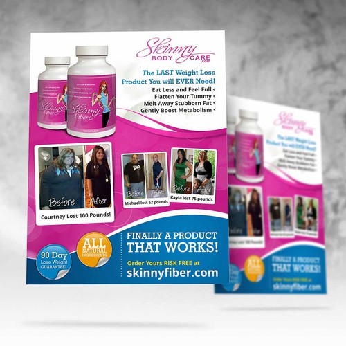 ONE PAGE PRINT AD FOR WEIGHT LOSS PRODUCT NEW Postcard, flyer or
