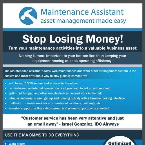 Help Maintenance Assistant Inc. with a new postcard or flyer Design by Prawidana87