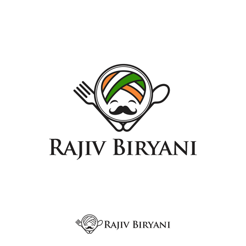 Indian Food Cloud Kitchen Logo Design, Rajiv Biryani Réalisé par @ler!k