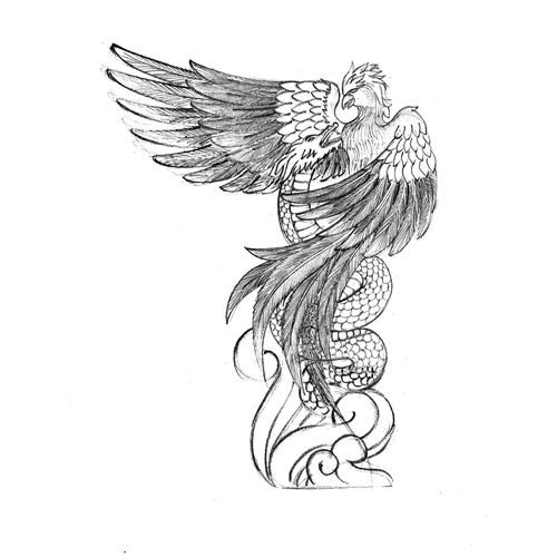 japanese phoenix design