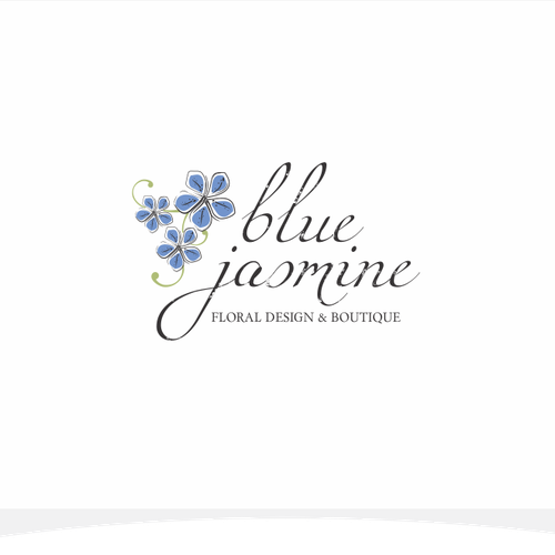 LOGO & BUSINESS CARD DESIGN FOR BLUE JASMINE LLC FLORAL DESIGN AND BOUTIQUE Design by Vesmar