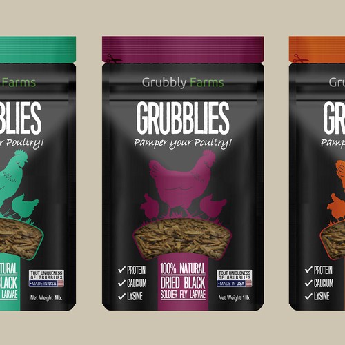 Awesome package needed for pet chicken treats! Design by Recreo Studio