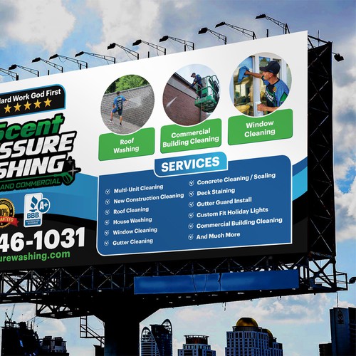 Modern Pressure Washing Billboard Design by SoftSkills