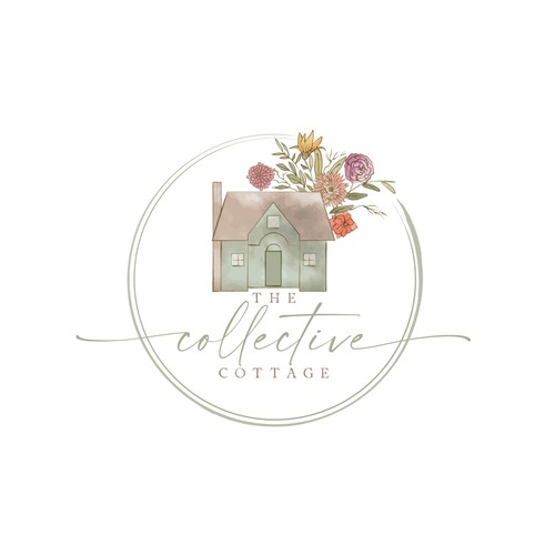 Cozy cottage and flower boutique design logo for my stationary and social media. Design by designdazzle