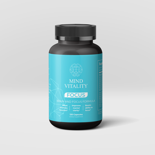 Bottle label design for Nootropics product Design by atensebling