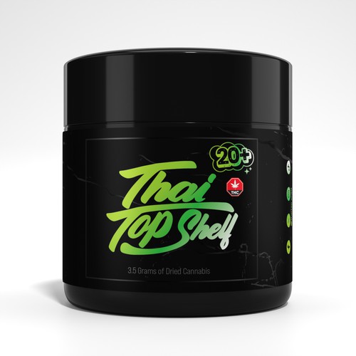 Luxury Cannabis Jar Label Design for High-End Thai Brand Design by CUPEDIUM