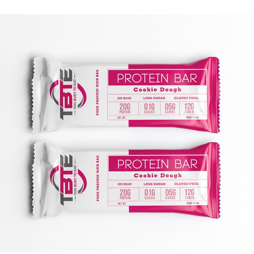 Design a unique protein bar wrapper for Too Busy To Eat Design réalisé par Space pilot