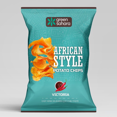 Design African style potato chips packaging Design by Noha.Akkad