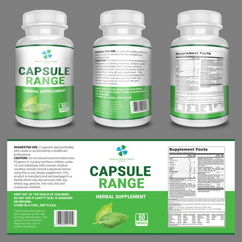 Herbal Supplements Bottle Label | Product packaging contest